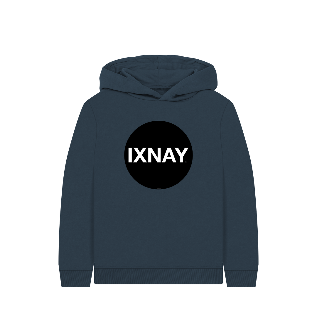 Navy Blue Printed Kids Hoodie Front