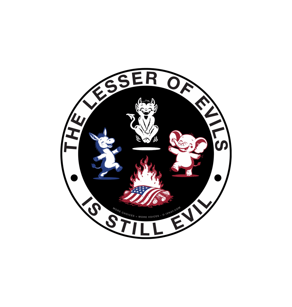 White Printed Circle Sticker Front