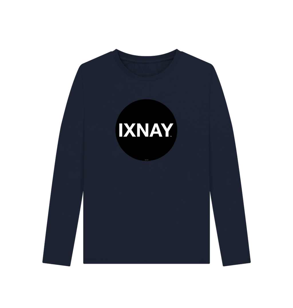 Navy Blue Printed Long Sleeve T Shirt Front