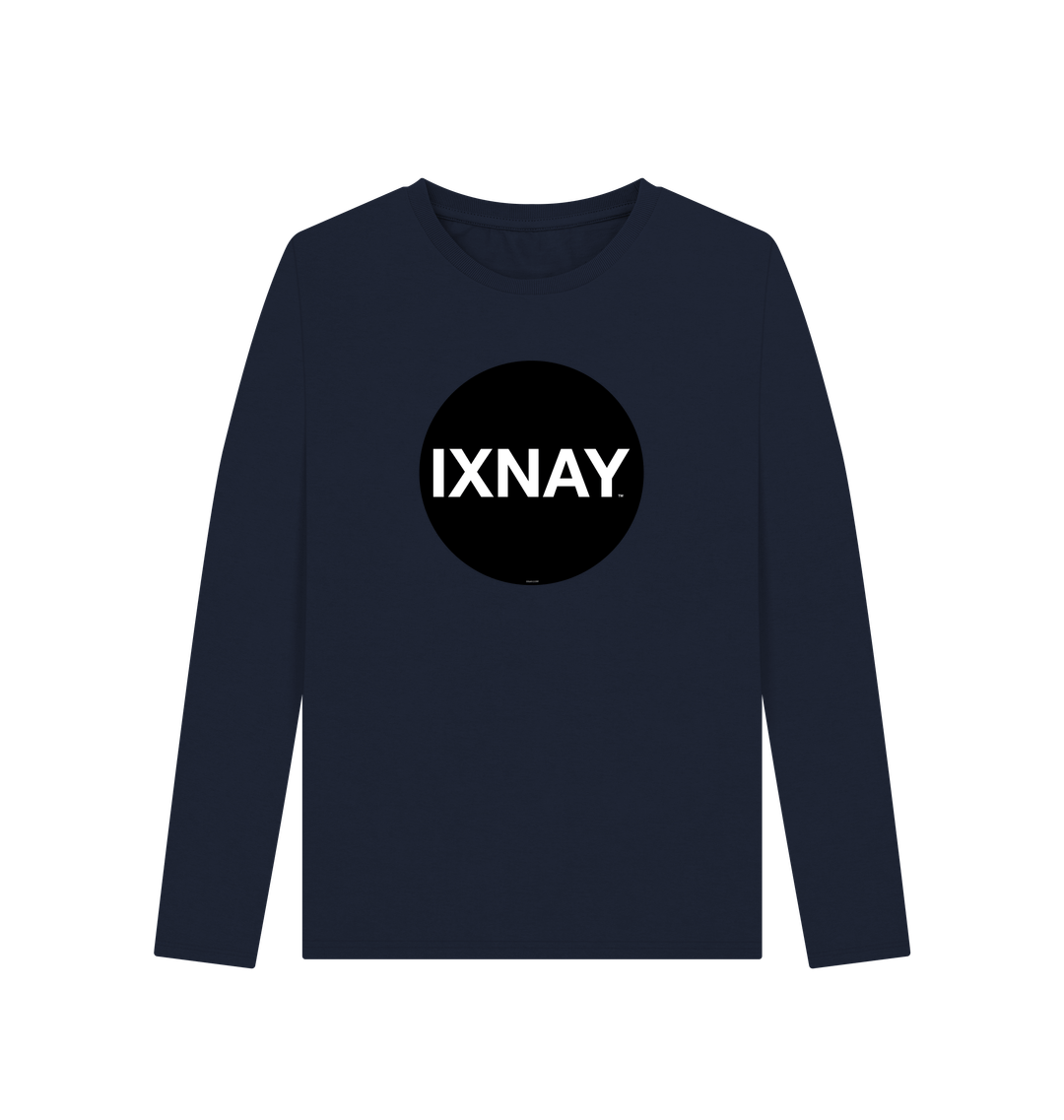 Navy Blue Printed Long Sleeve T Shirt Front