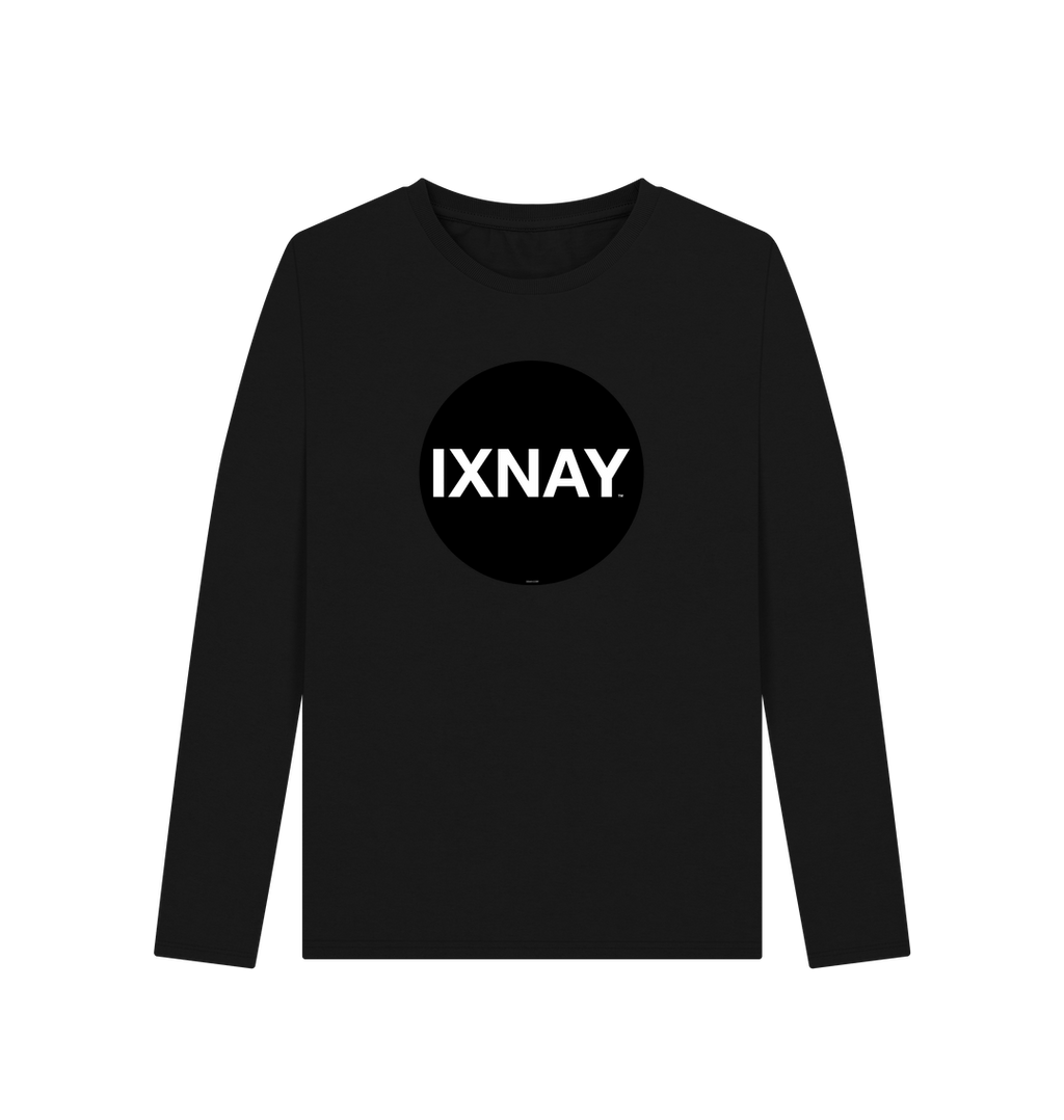 Black Printed Long Sleeve T Shirt Front