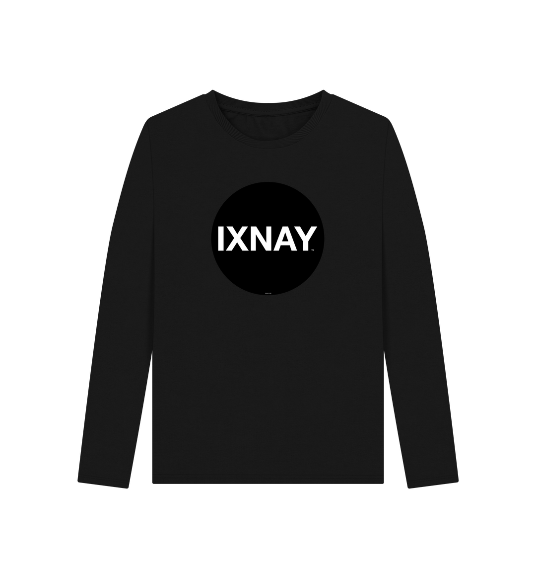 Black Printed Long Sleeve T Shirt Front