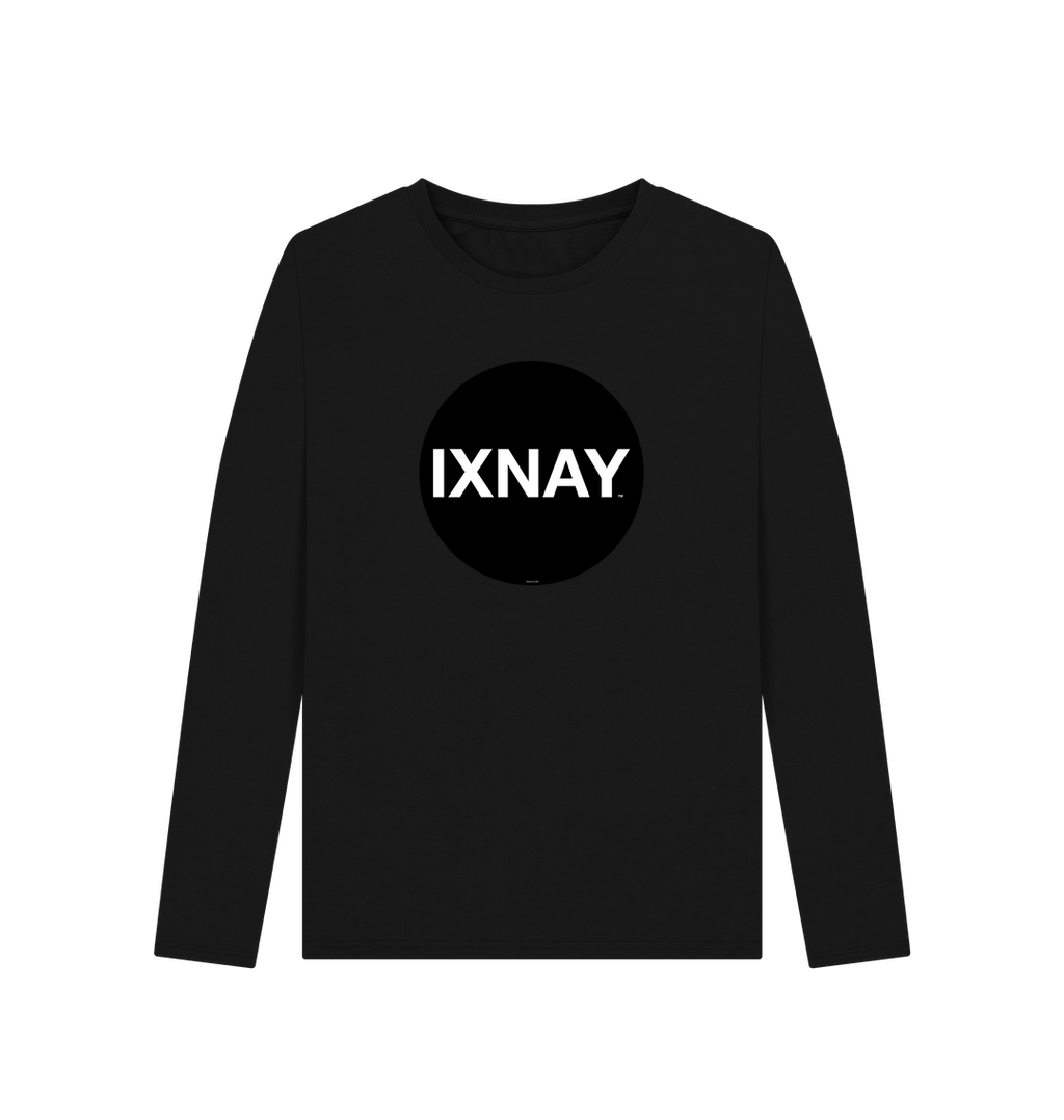 Black Printed Long Sleeve T Shirt Front