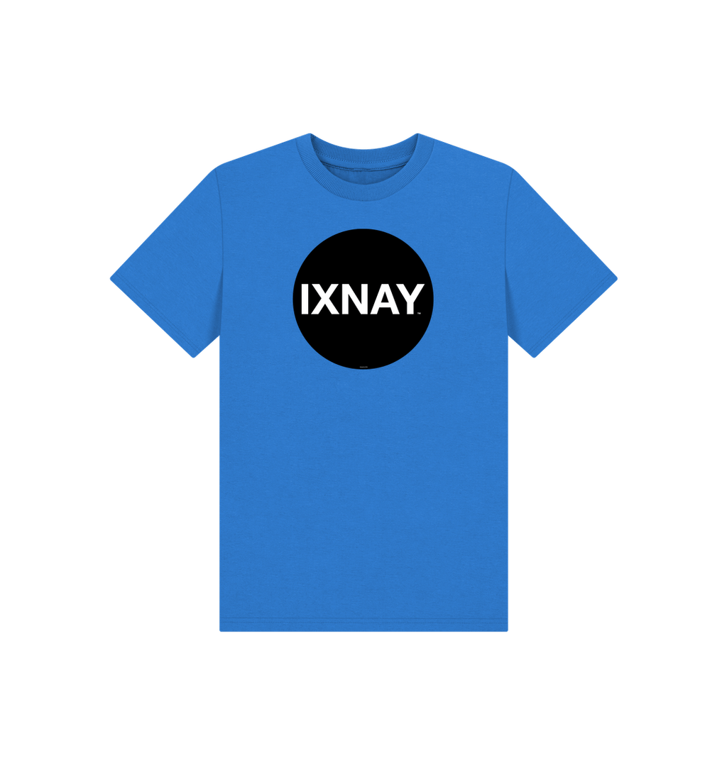 Bright Blue Printed Kids T-Shirt Front