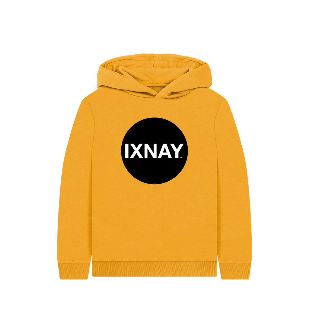 Mustard Printed Kids Hoodie Front