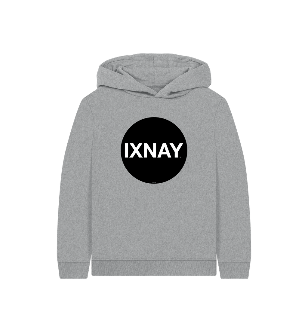 Athletic Grey Printed Kids Hoodie Front