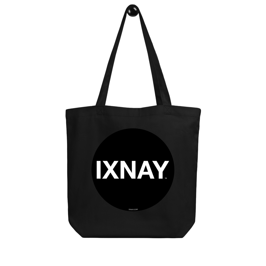 IXNAY Original Logo Canvas Tote Bag - 100% Organic Cotton - Black - Back