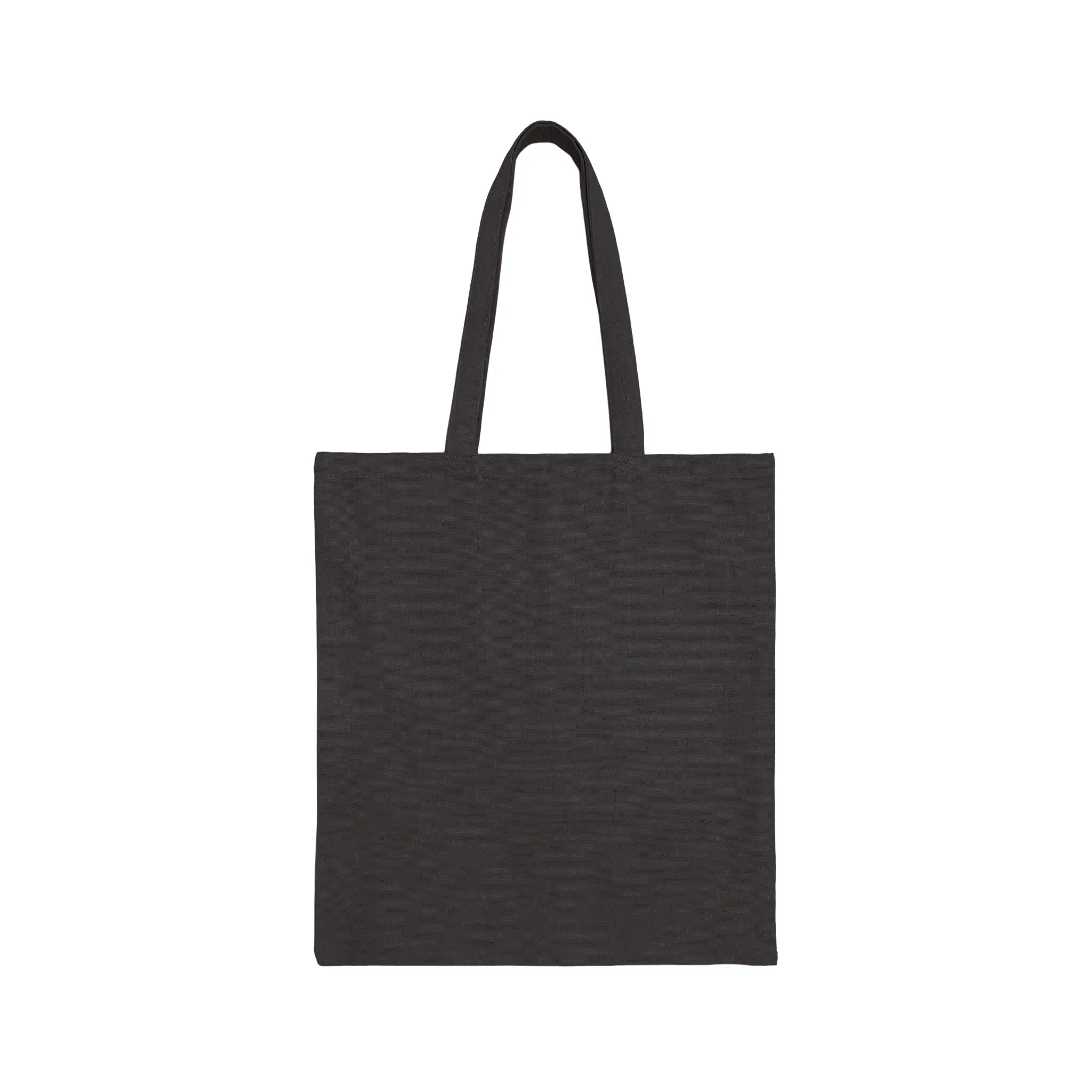 IXNAY black canvas tote bag in 100% cotton with original logo, showing plain rear side view.