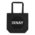 IXNAY Original Logo Black Canvas Tote Bag - 100% Organic Cotton.