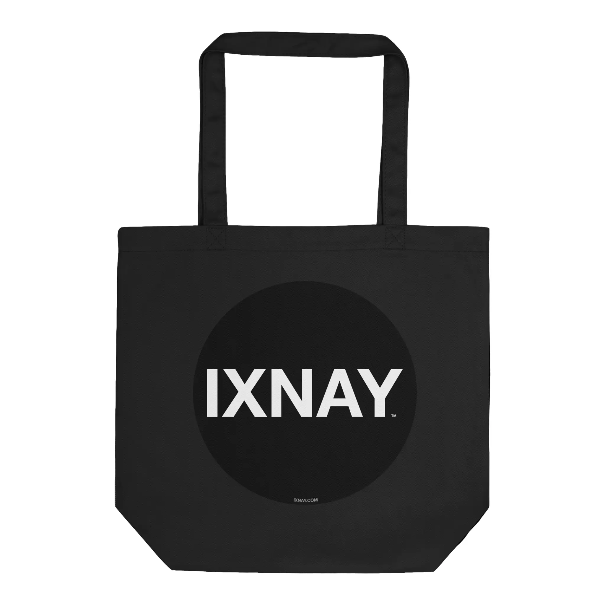 IXNAY Original Logo Black Canvas Tote Bag - 100% Organic Cotton.