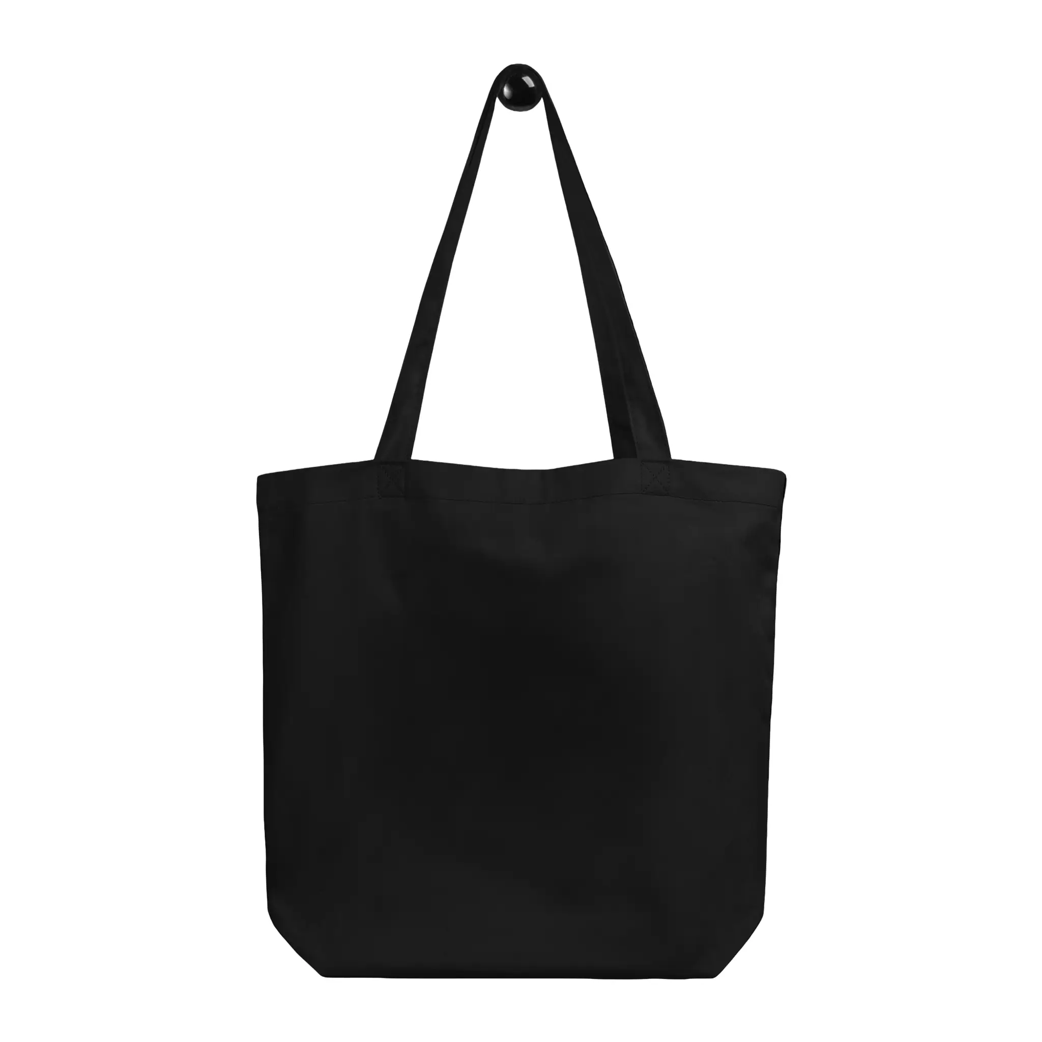 IXNAY Original Logo Black Canvas Tote Bag - 100% Organic Cotton - Rear View.
