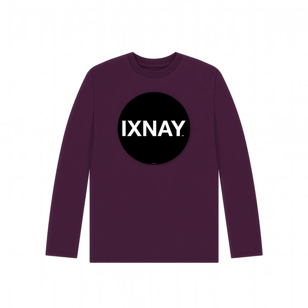 IXNAY Kids 100% Organic Cotton Long-Sleeve T-Shirt Original Logo - Purple.
