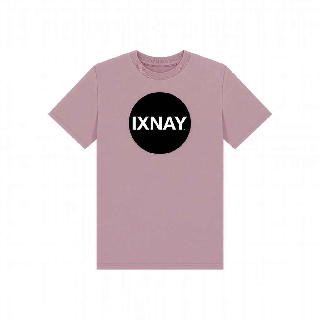 IXNAY Kids 100% Organic Cotton T-Shirt Original Logo - Mauve Pink.