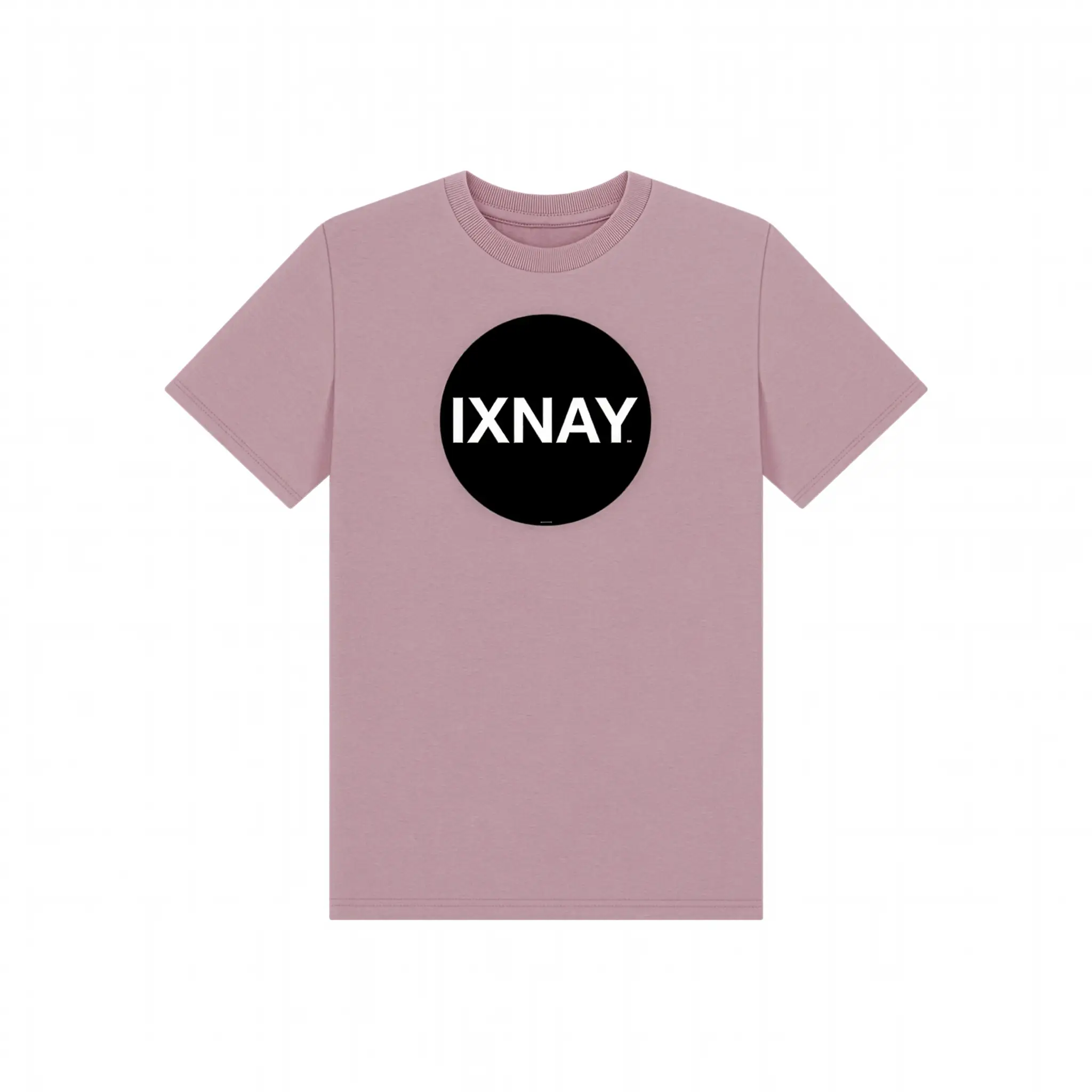 IXNAY Kids 100% Organic Cotton T-Shirt Original Logo - Mauve Pink.