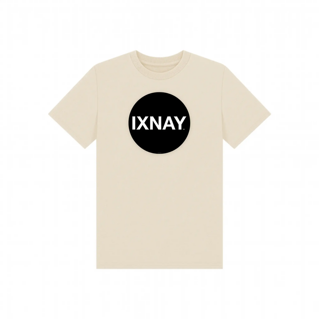 IXNAY Kids 100% Organic Cotton T-Shirt Original Logo - Oat Light Beige.