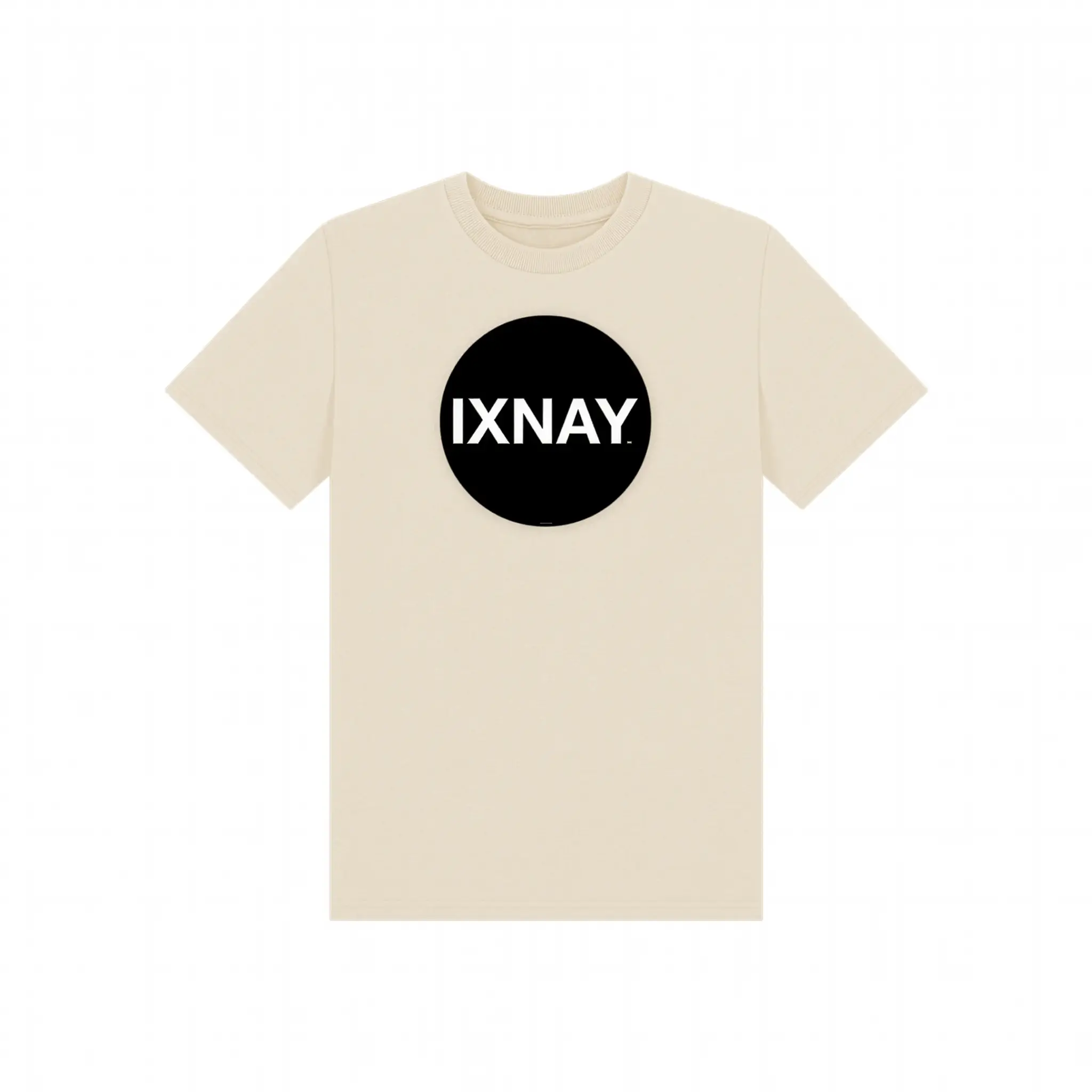 IXNAY Kids 100% Organic Cotton T-Shirt Original Logo - Oat Light Beige.