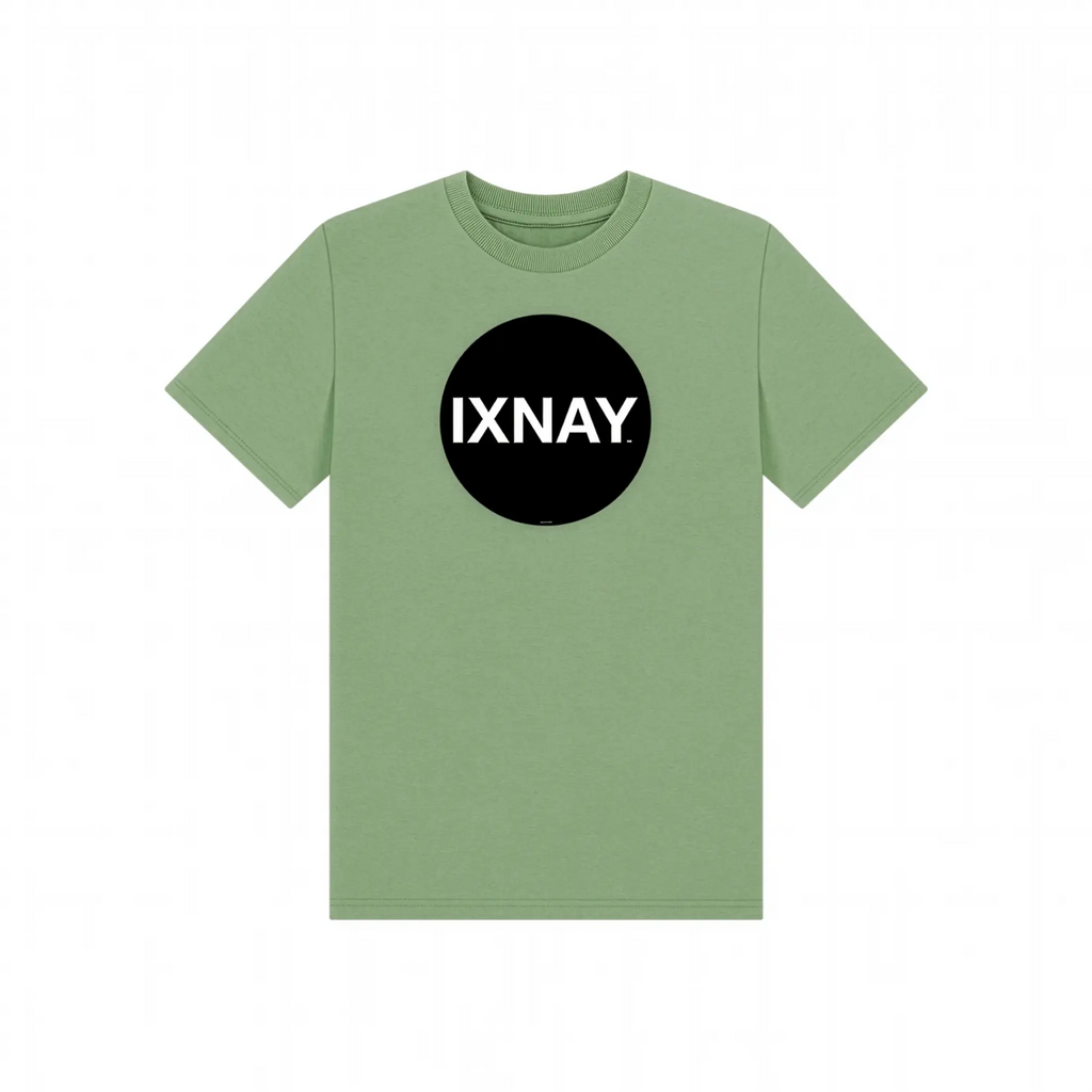 IXNAY Kids 100% Organic Cotton T-Shirt Original Logo - Sage Green.