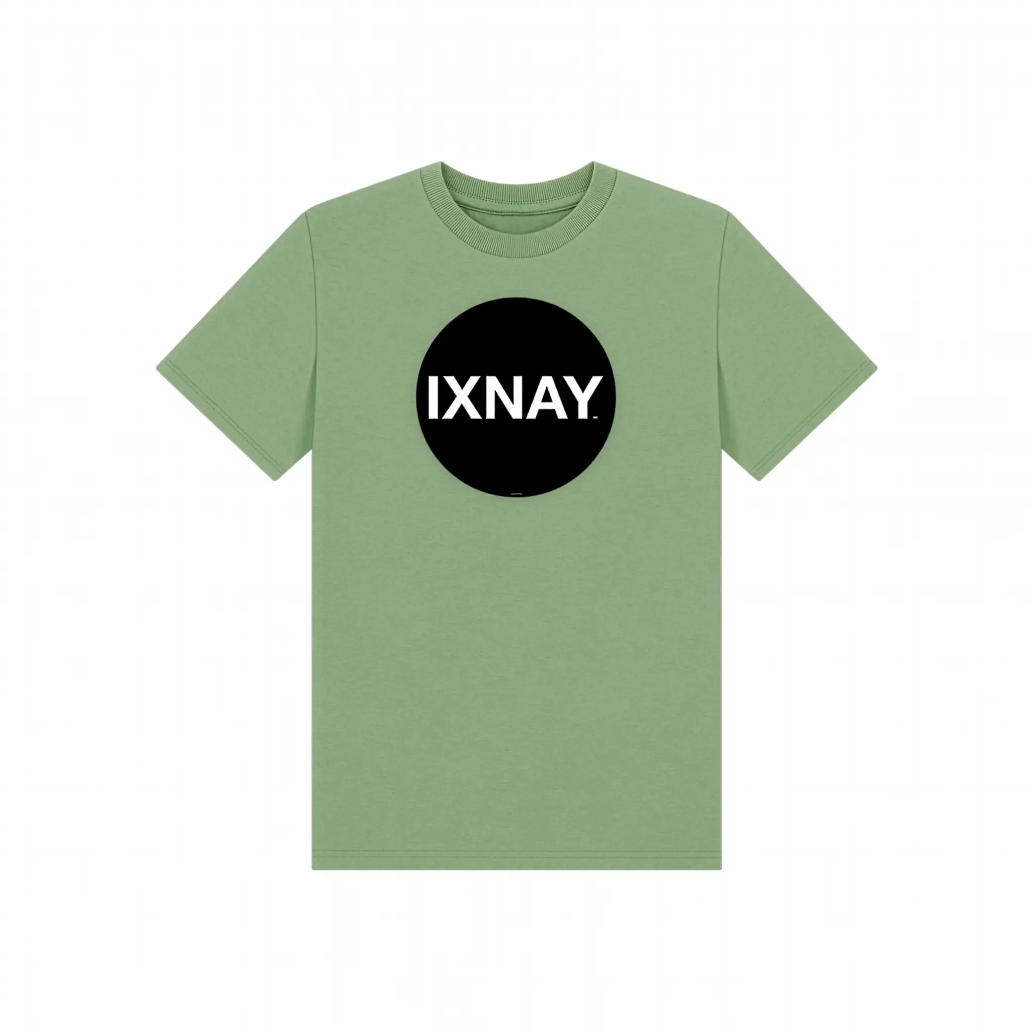 IXNAY Kids 100% Organic Cotton T-Shirt Original Logo - Sage Green.