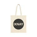 IXNAY natural canvas tote bag in 100% cotton with original logo, showing front view.