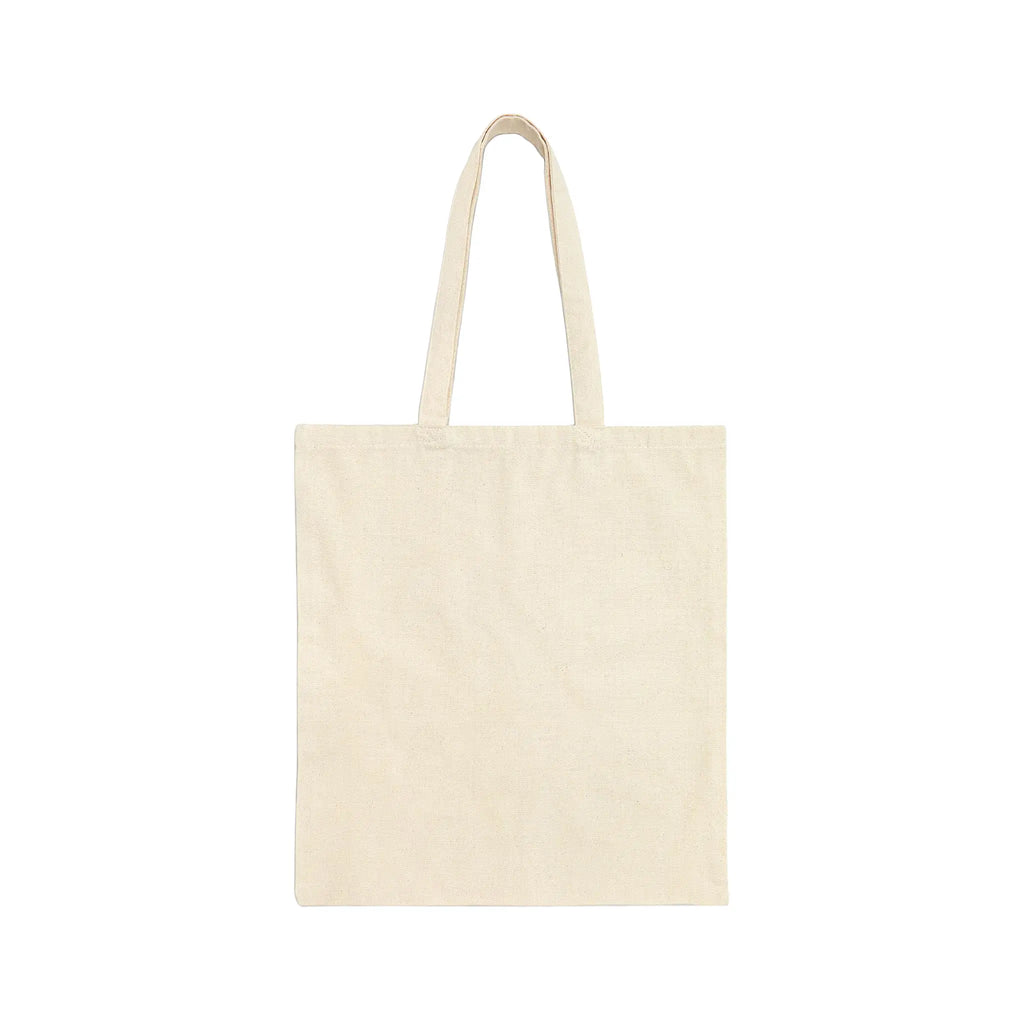 IXNAY natural white canvas tote bag in 100% cotton with original logo, showing plain rear side view.
