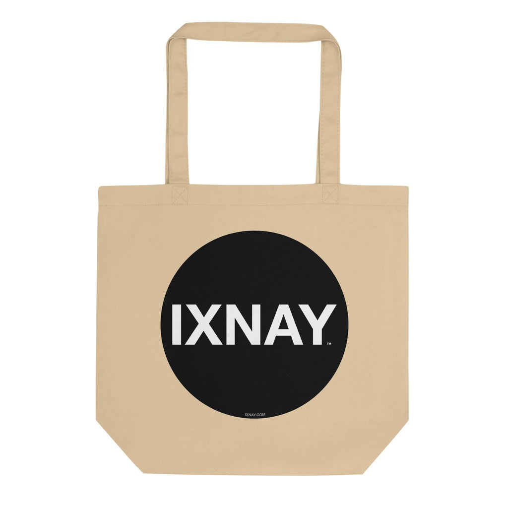 IXNAY Original Logo Natural Canvas Tote Bag - 100% Organic Cotton.