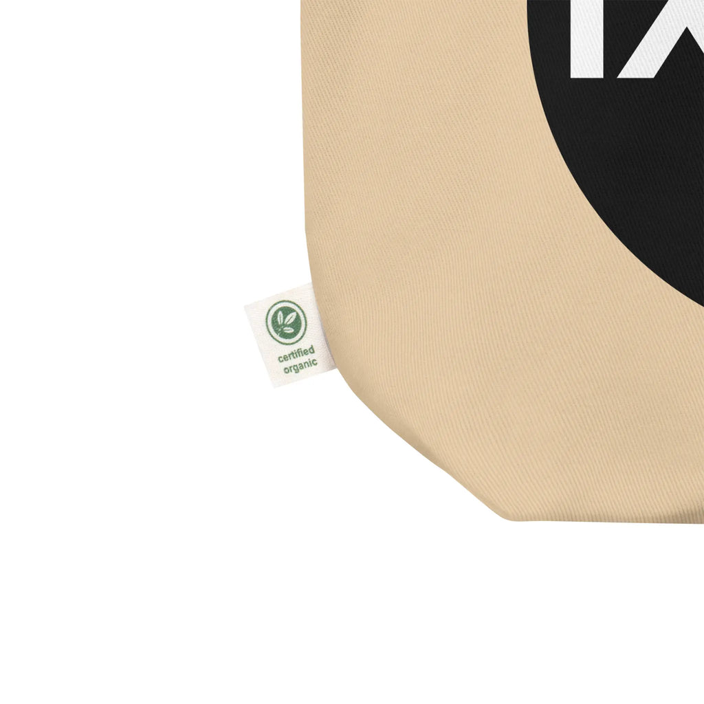 IXNAY Original Logo Natural Canvas Tote Bag - 100% Organic Cotton - Detail.