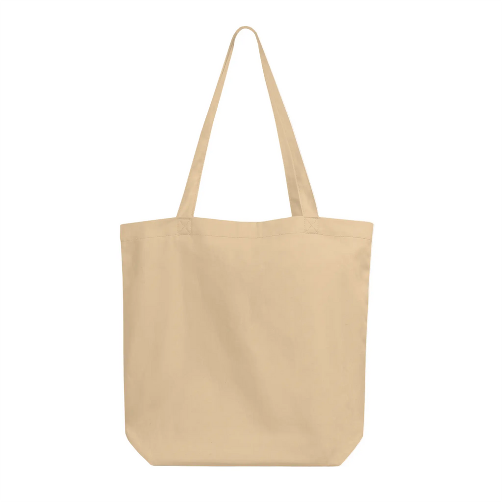 IXNAY Original Logo natural Canvas Tote Bag - 100% Organic Cotton - Rear View.