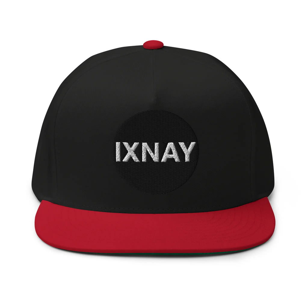 IXNAY original logo flat bill cap front black/red