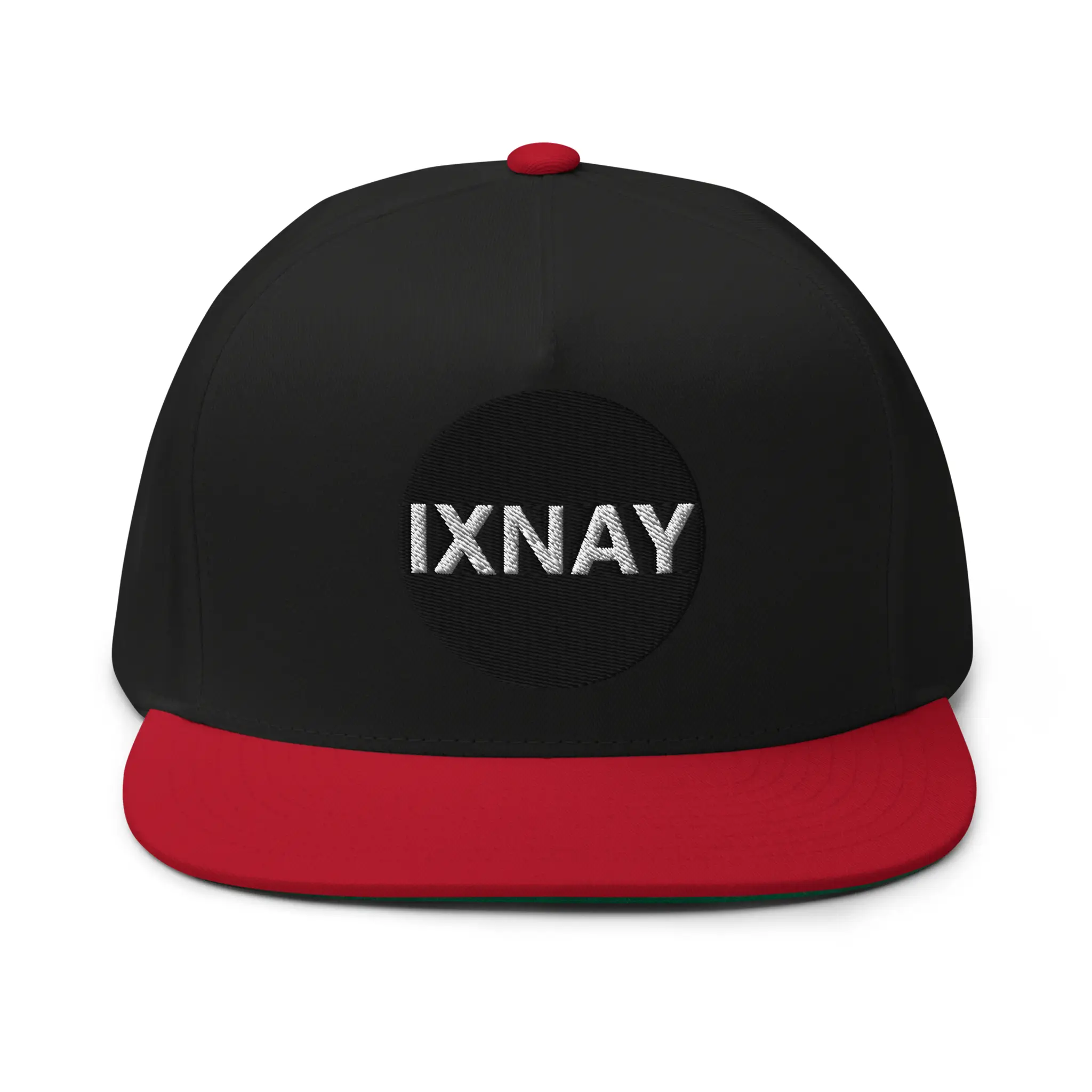 IXNAY original logo flat bill cap front black/red