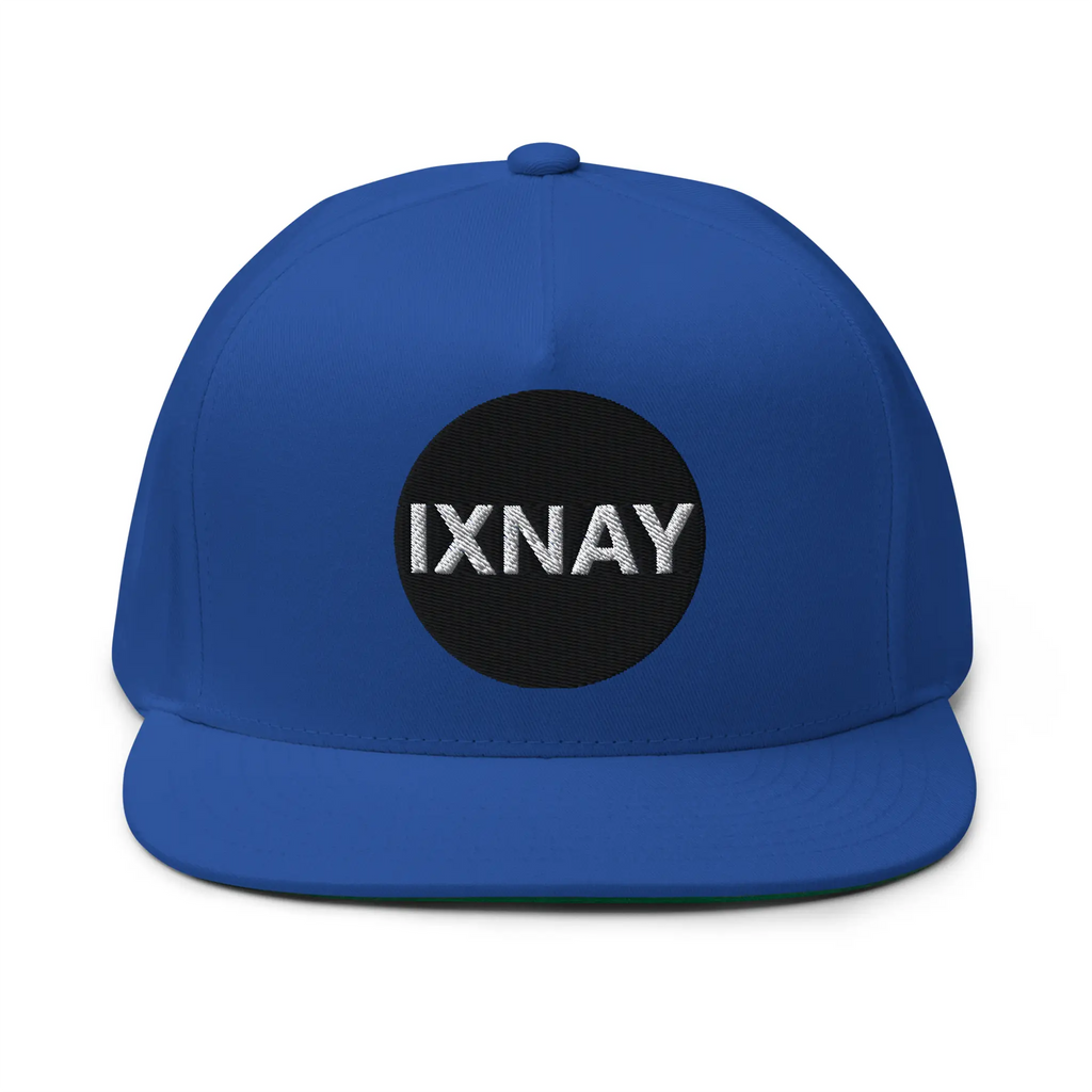 IXNAY original logo flat bill cap front royal blue