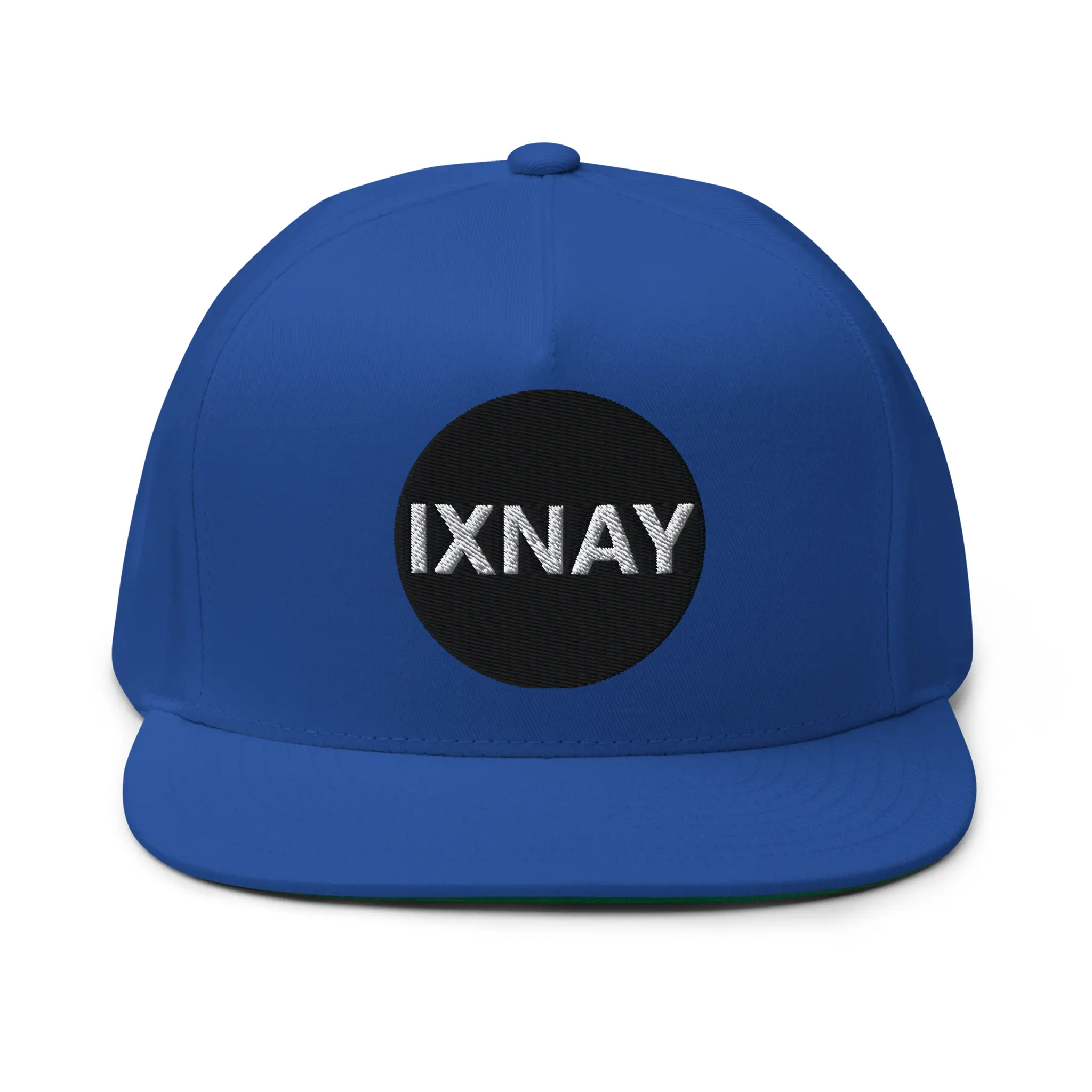 IXNAY original logo flat bill cap front royal blue