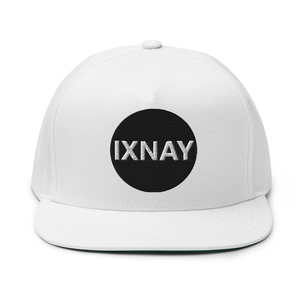 IXNAY original logo flat bill cap front white
