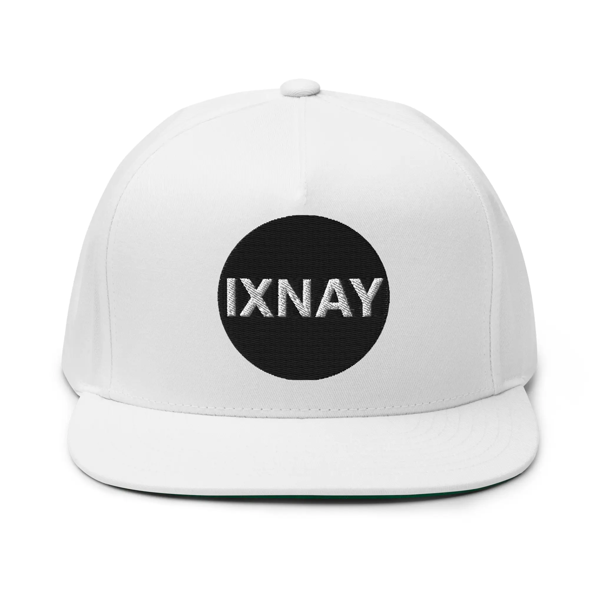 IXNAY original logo flat bill cap front white