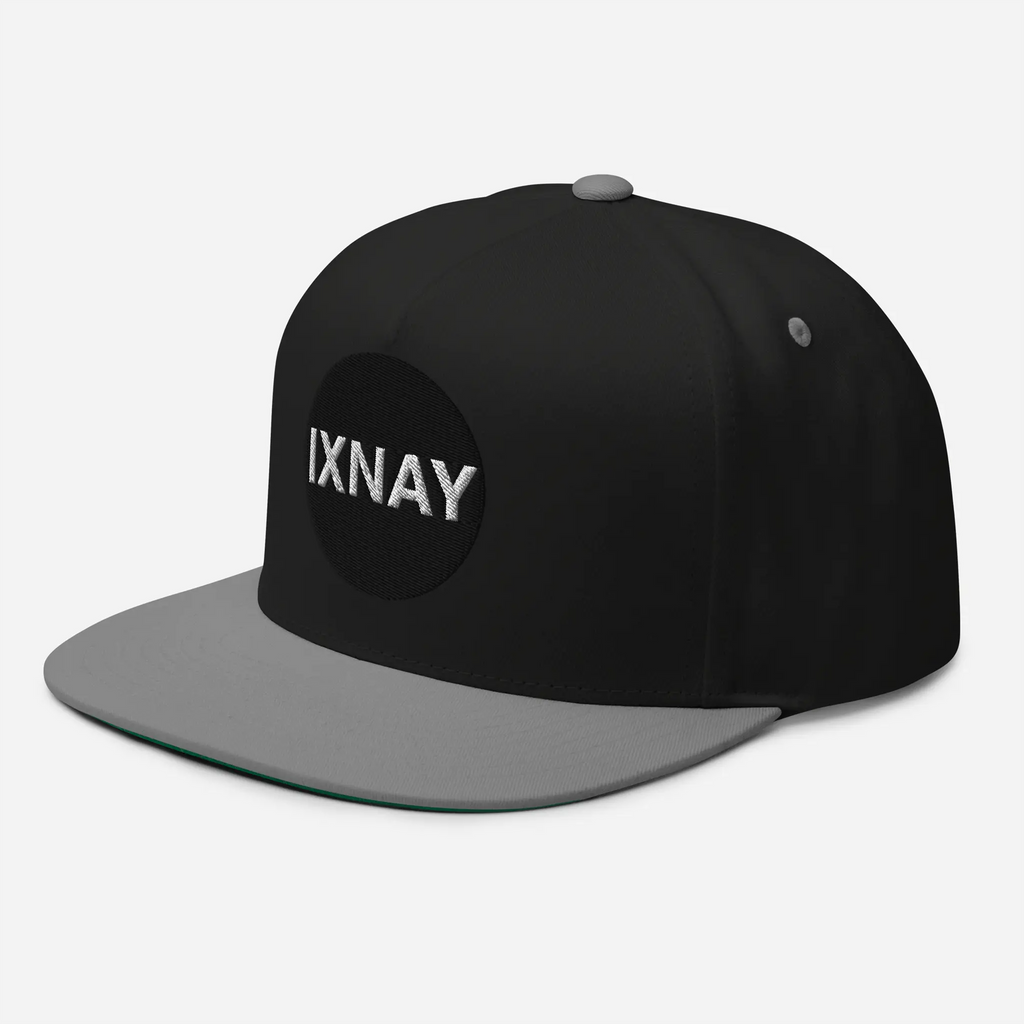 IXNAY original logo flat bill cap left front black/gray