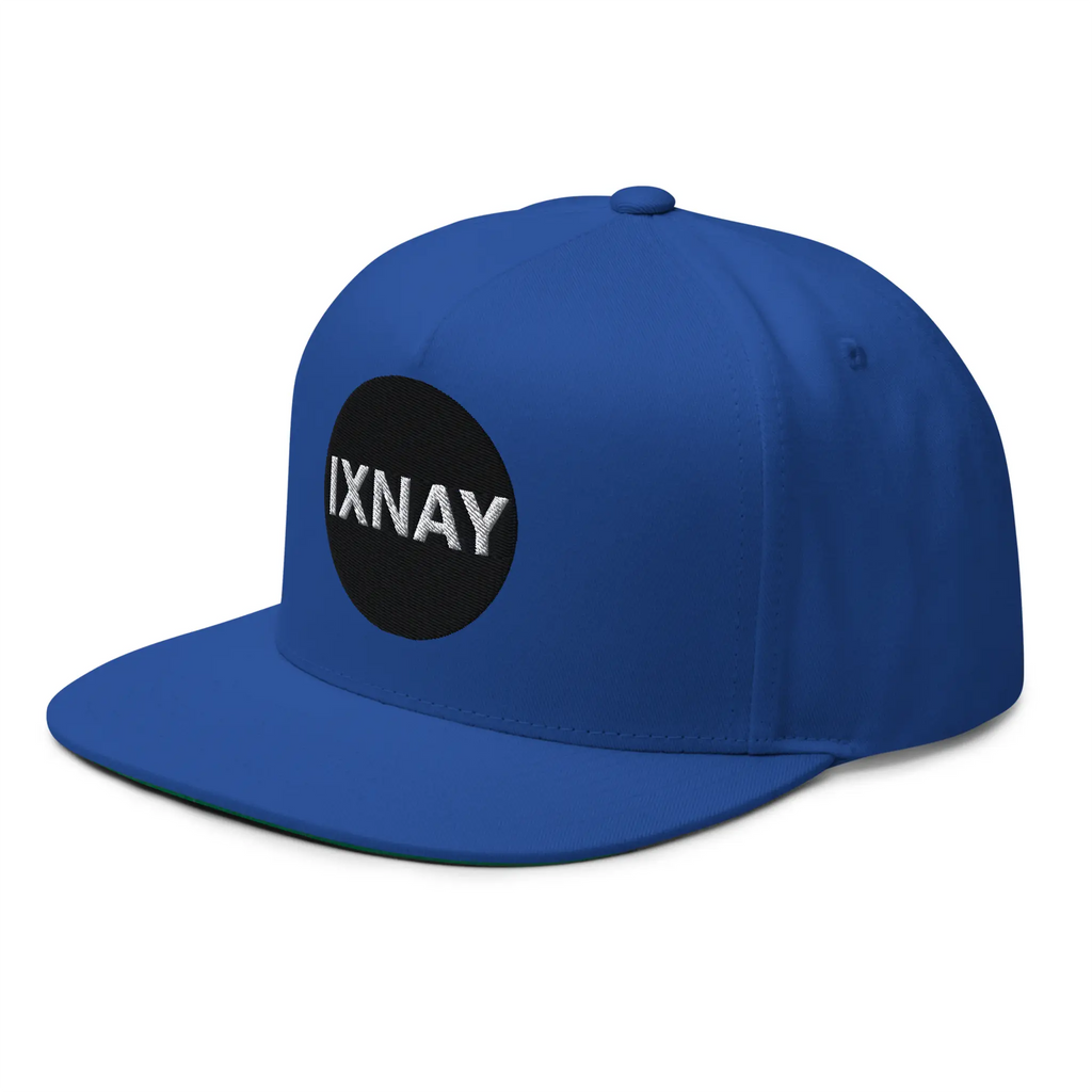 IXNAY original logo flat bill cap left front royal blue