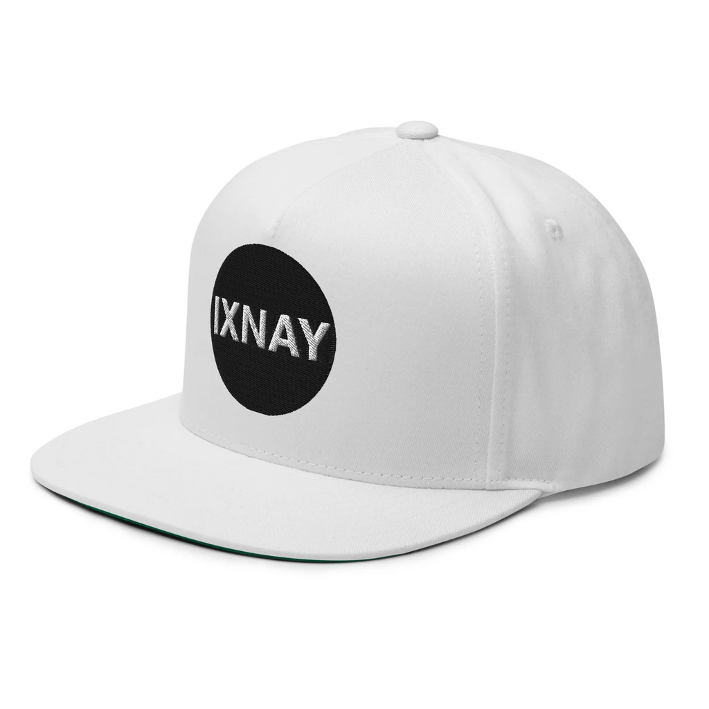 IXNAY original logo flat bill cap left front white