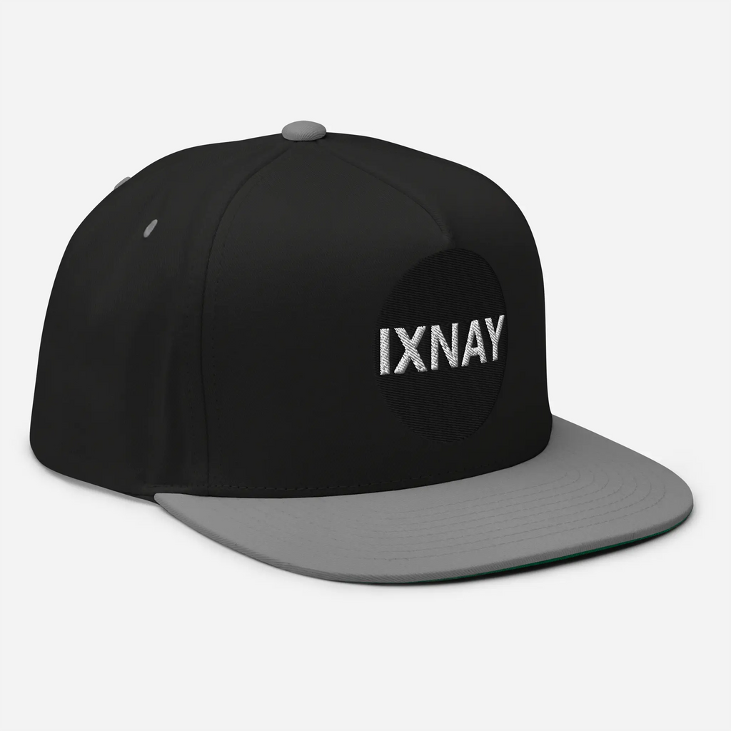 IXNAY original logo flat bill cap right front black/gray