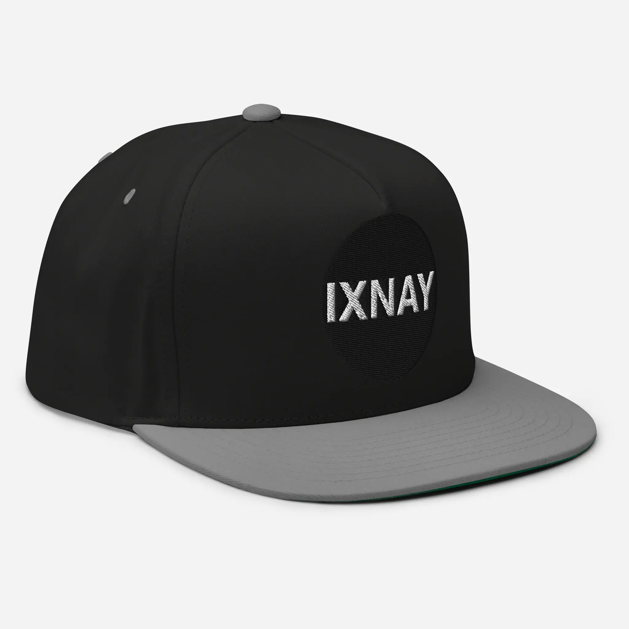 IXNAY original logo flat bill cap right front black/gray