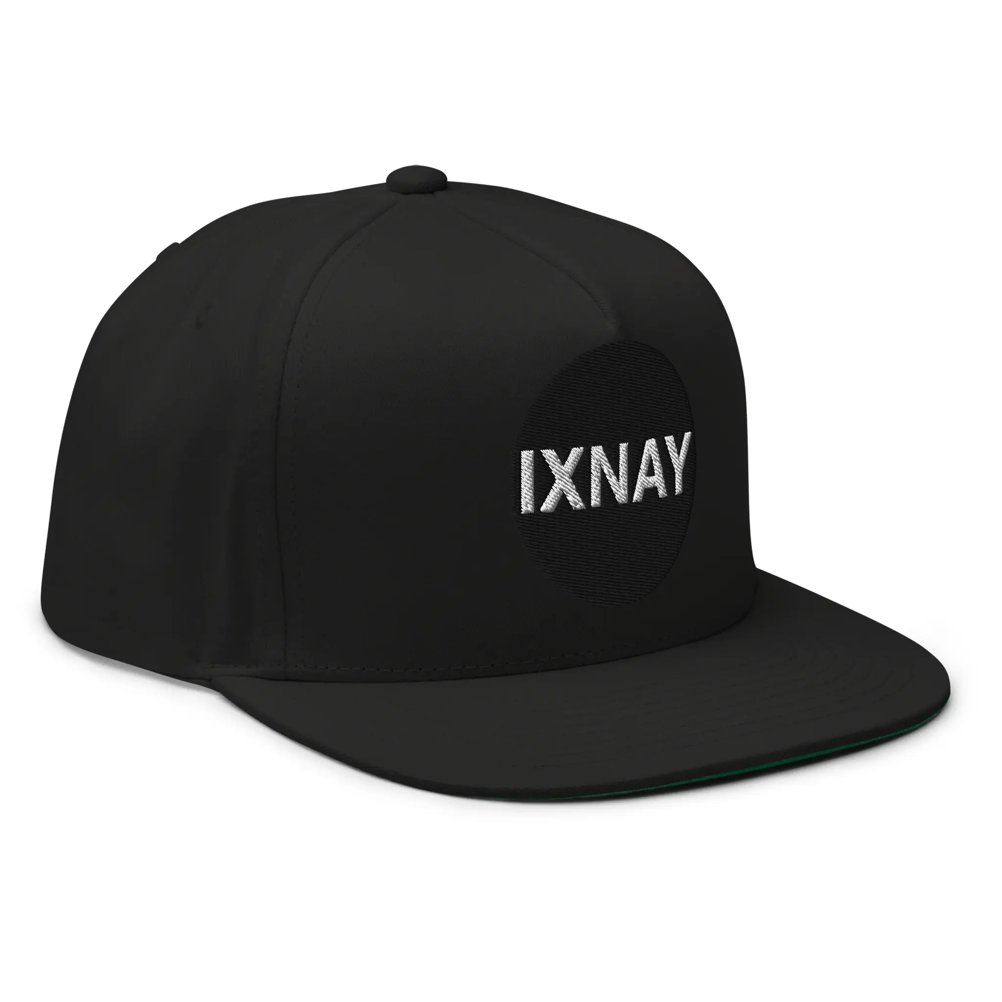 IXNAY original logo flat bill cap right front black