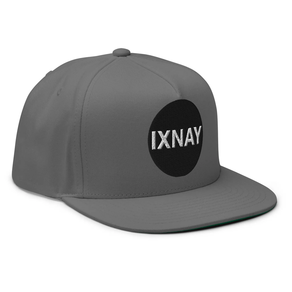 IXNAY original logo flat bill cap right front gray