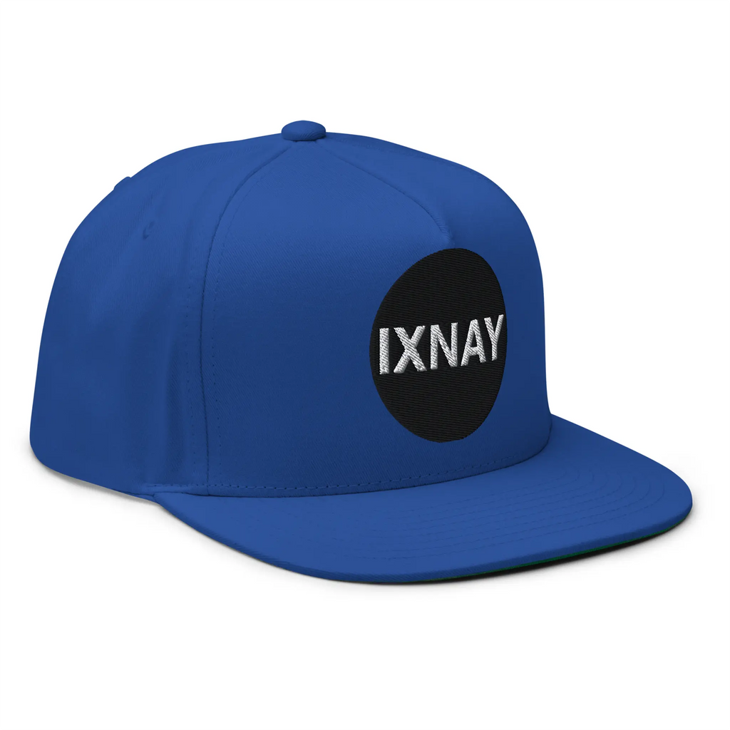 IXNAY original logo flat bill cap right front royal blue