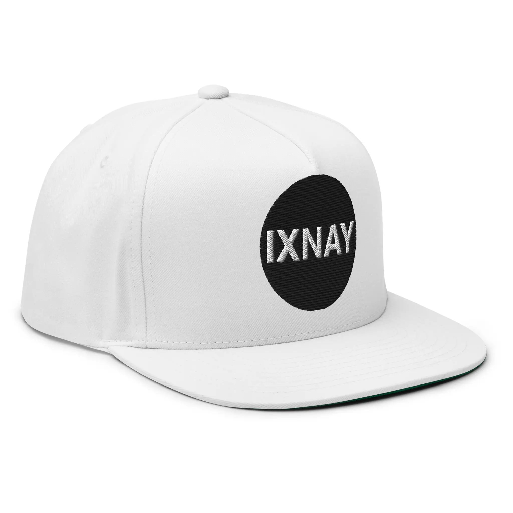 IXNAY original logo flat bill cap right front white