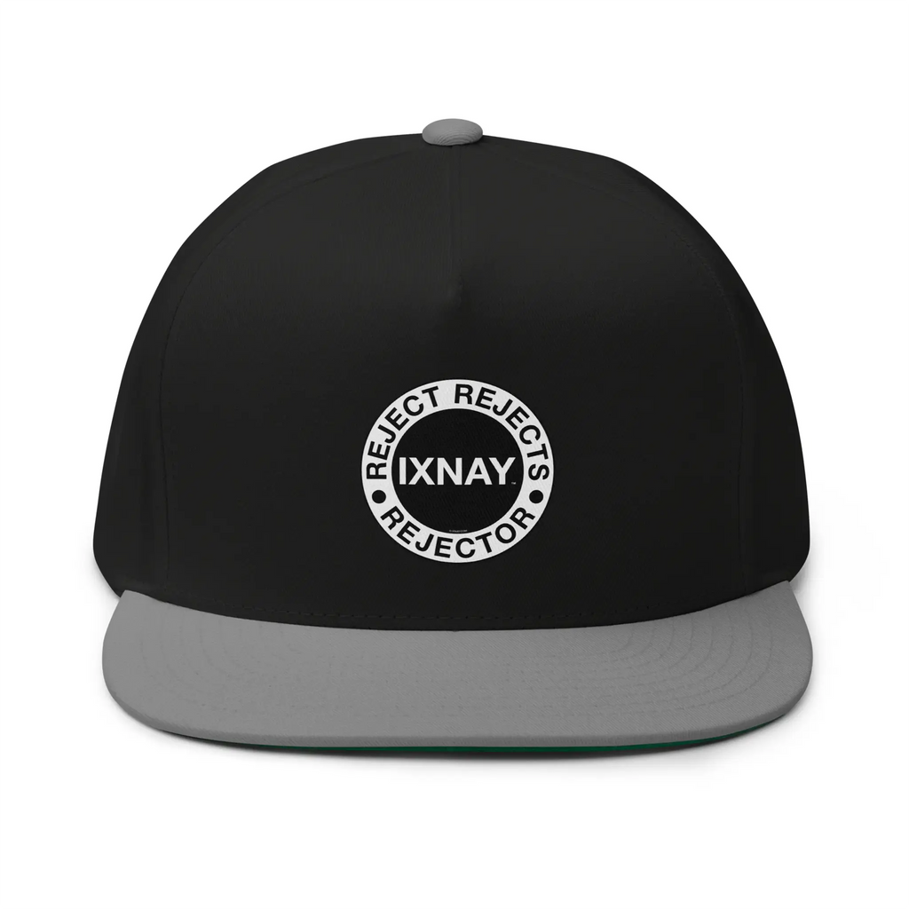 IXNAY reject rejects rejector flat bill cap front black/gray