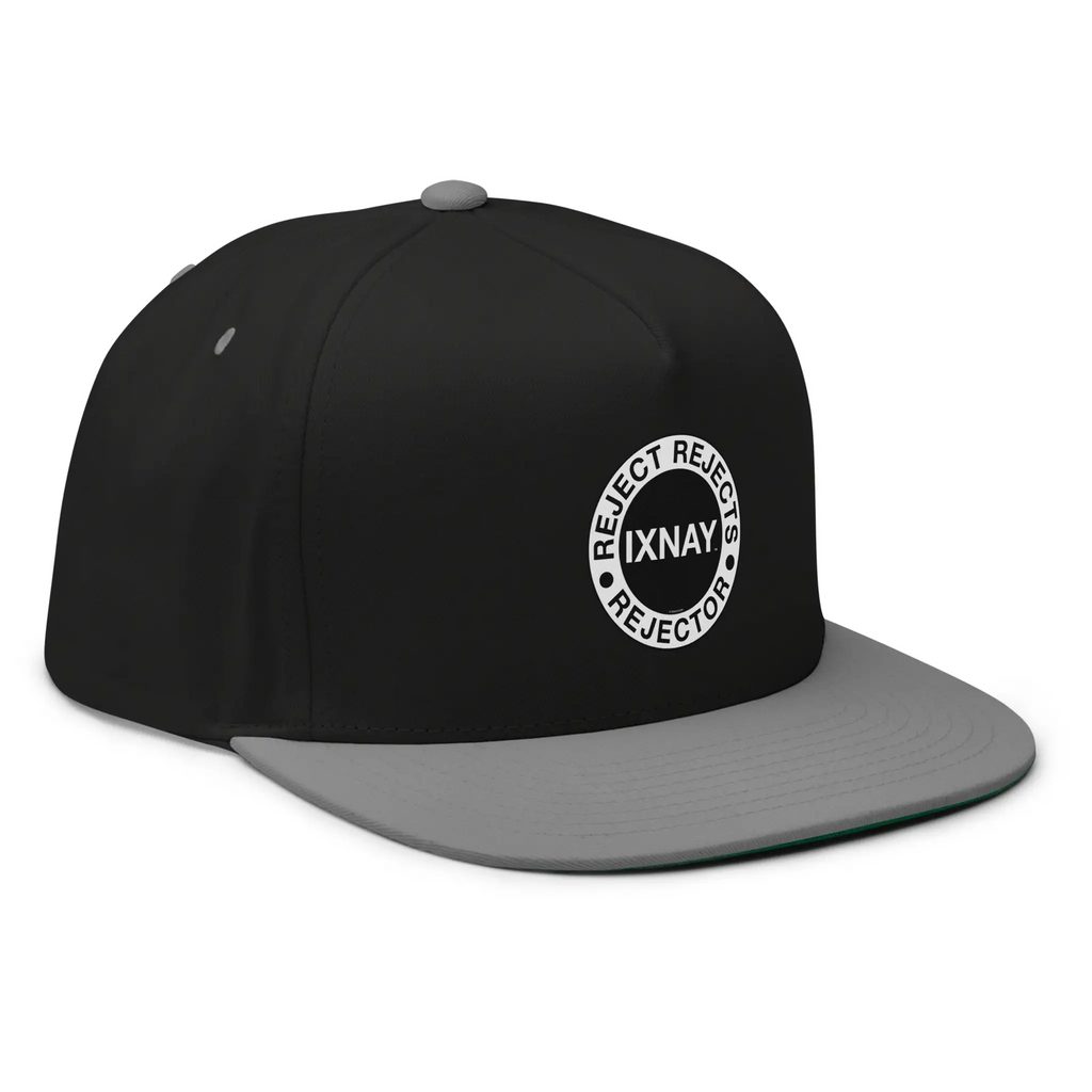 IXNAY reject rejects rejector flat bill cap right front black/gray