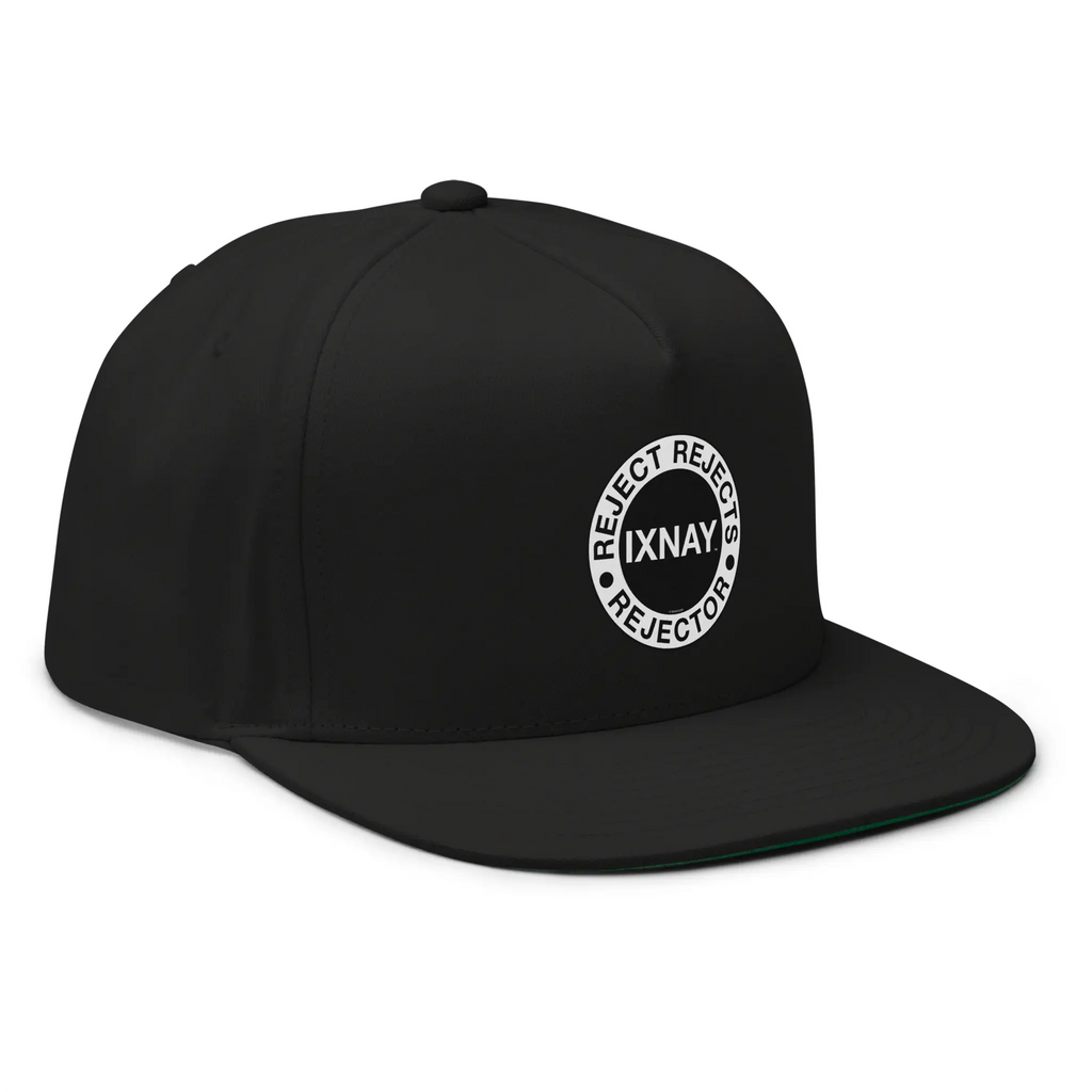 IXNAY reject rejects rejector flat bill cap right front black