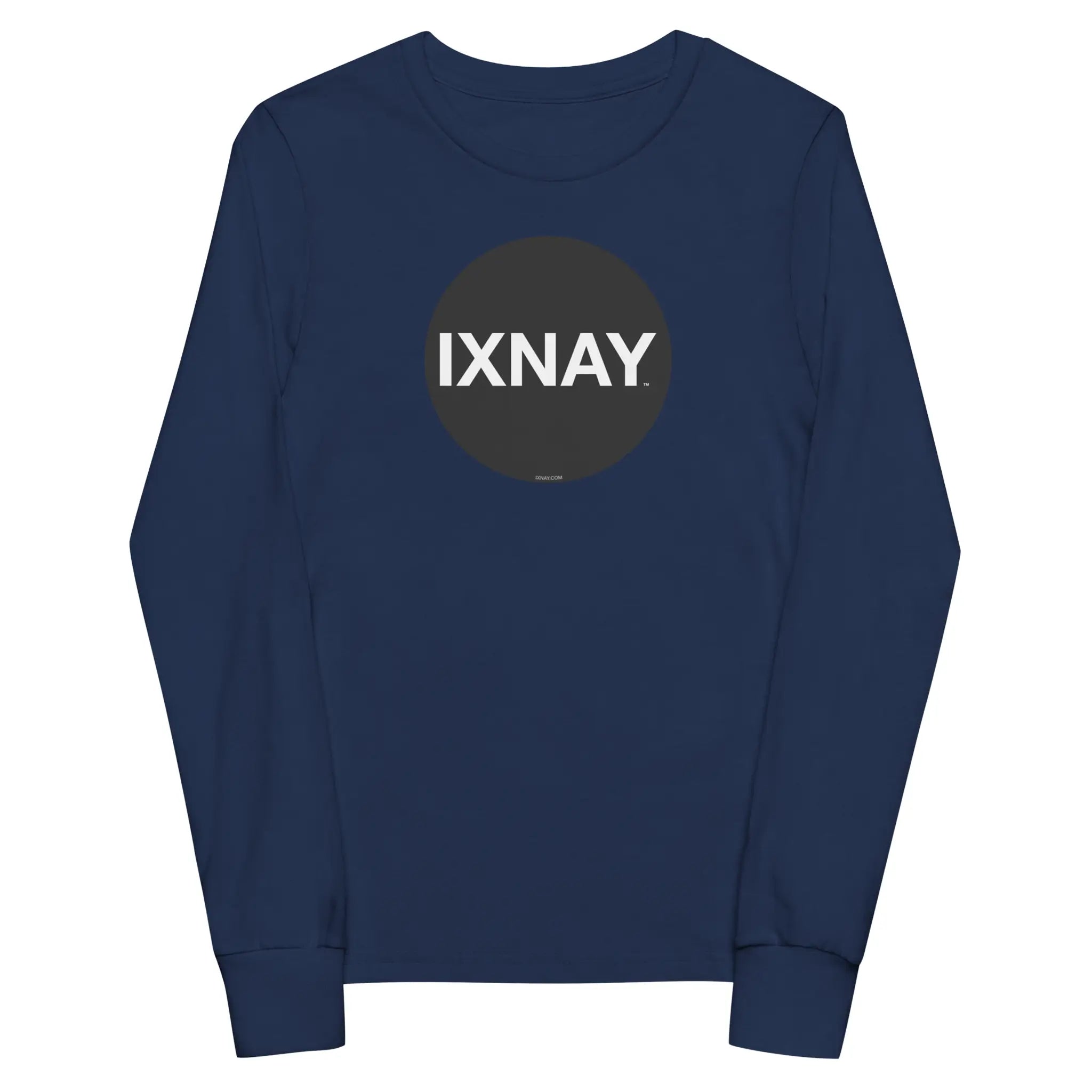 IXNAY Kids 100% Organic Cotton Long-Sleeve T-Shirt - Navy Blue