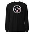 Men's IXNAY long-sleeve black t-shirt with graphic lesser of evils is still evil printed on 100% cotton.